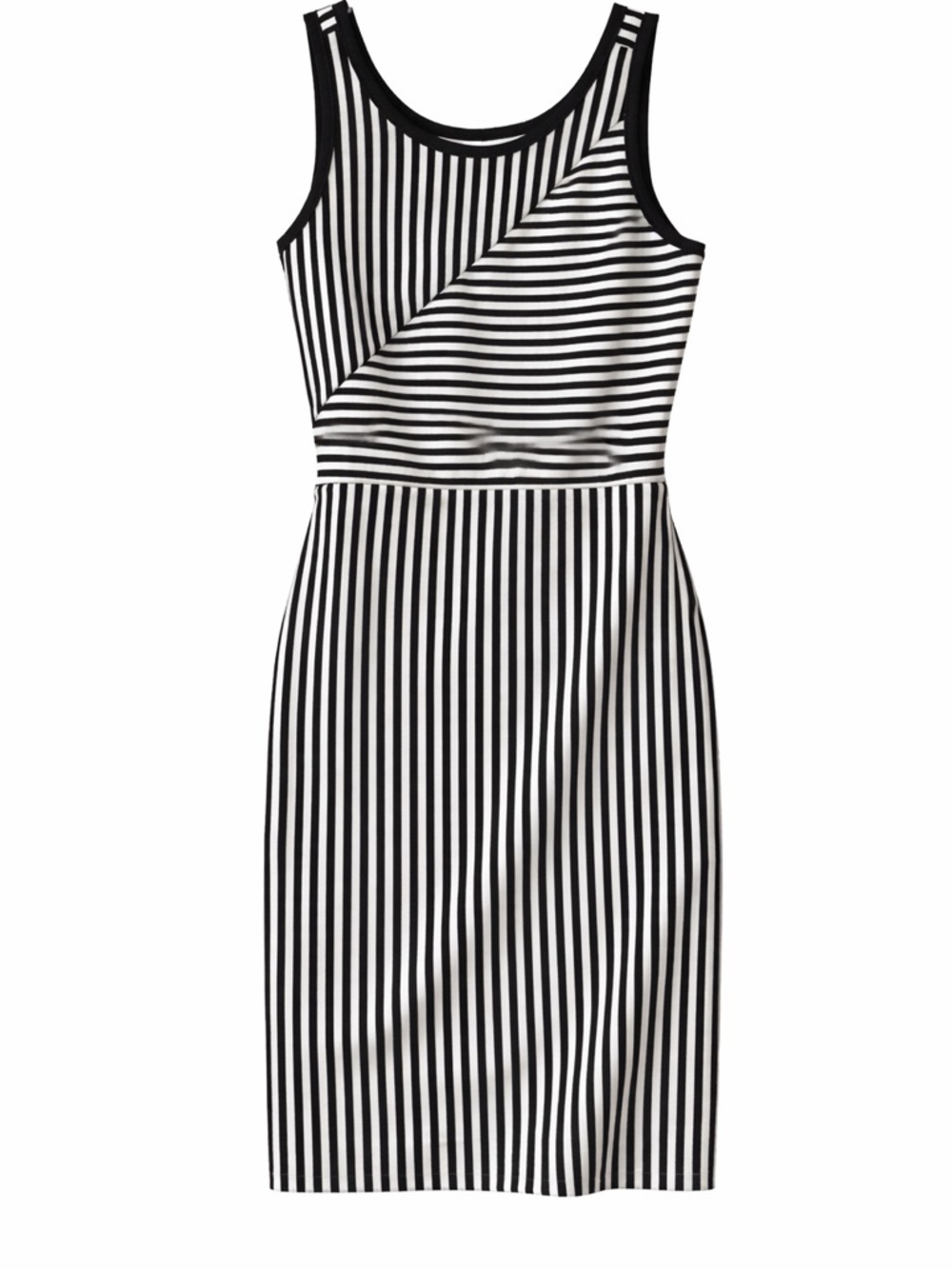 Metaphor Black & White Striped Midi Tank Dress